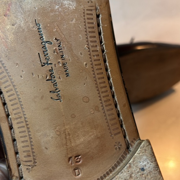 Salvatore Ferragamo Brown Leather Loafers Size 13 - Picture 9 of 11
